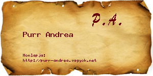 Purr Andrea névjegykártya