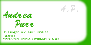 andrea purr business card